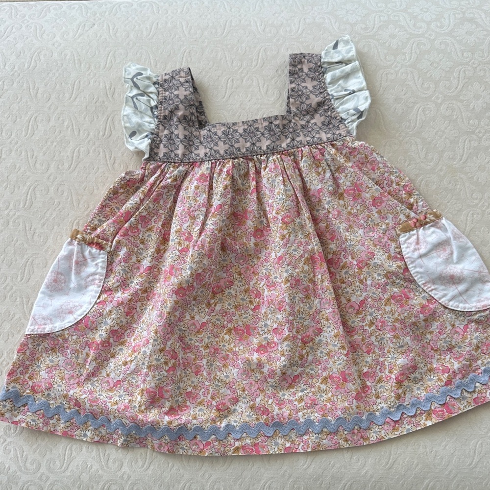 Matilda Jane Floral Pink and Brown Kids Dress